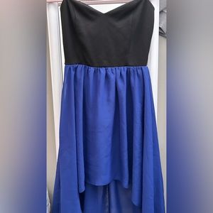 girls blue and black dress worn a couple times